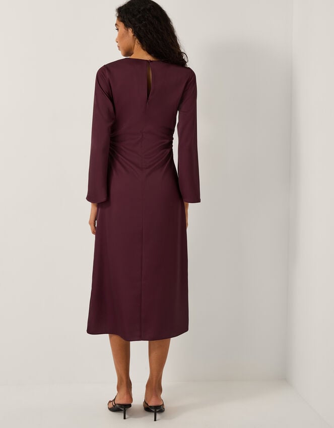 Polly Floral Print Midi Dress, Red (BURGUNDY), large