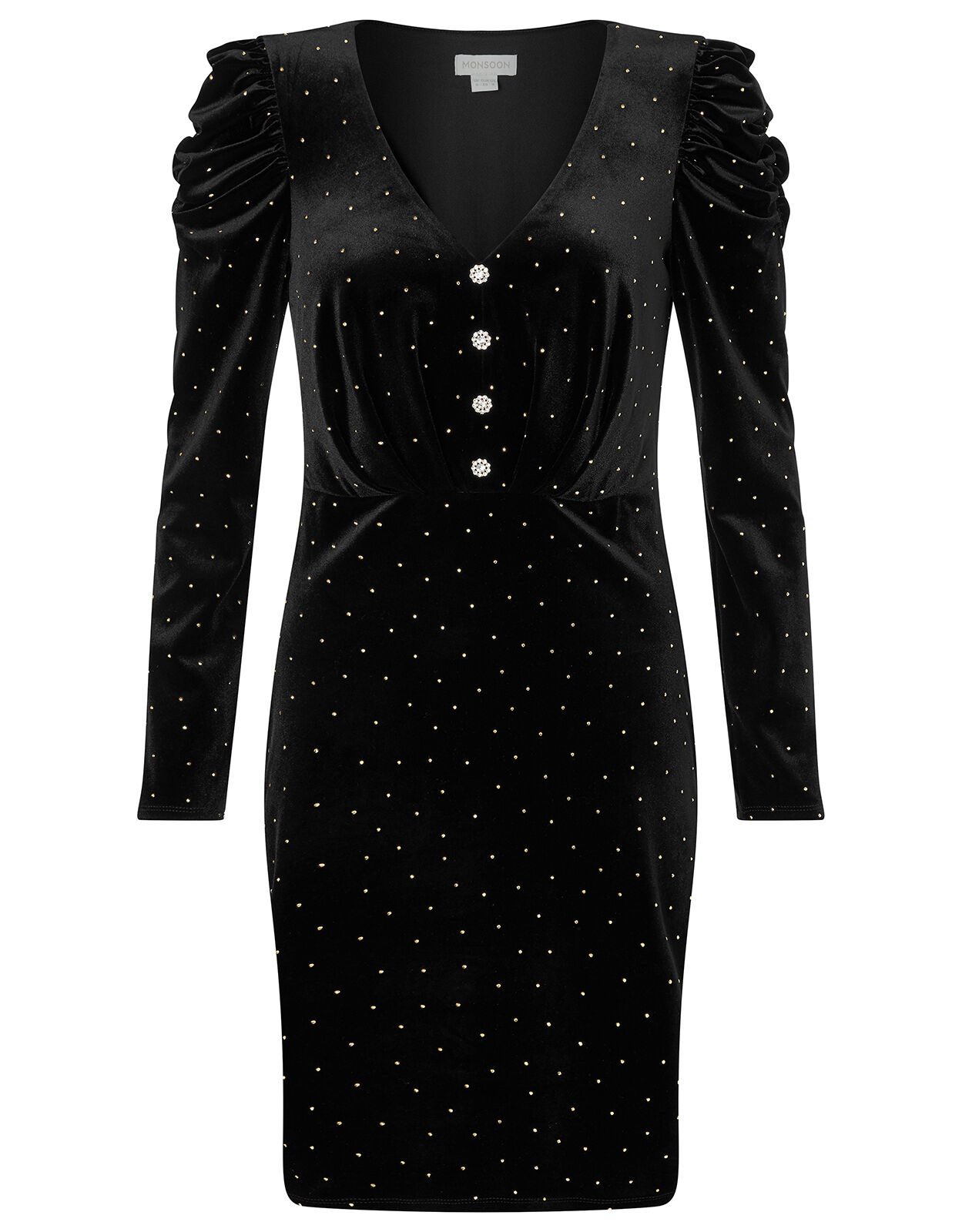 monsoon black velvet dress