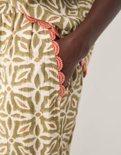 Elma Print Harem Trousers, Green (KHAKI), large