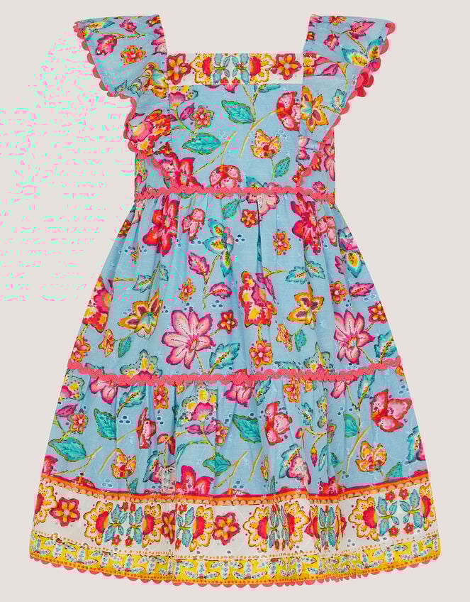 Baby Adara Floral Print Dress, Blue (BLUE), large