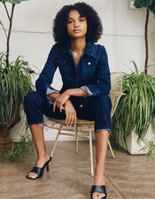 Dark Wash Denim Jacket, Blue (INDIGO), large