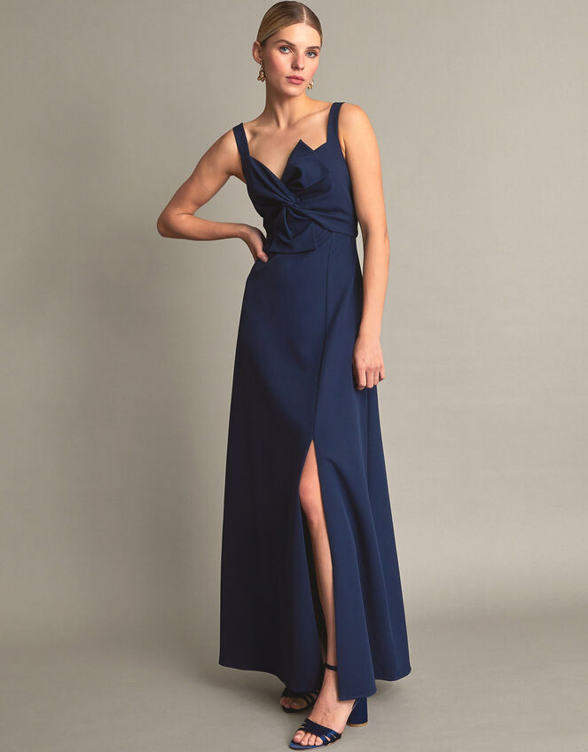 Moonlit Reverie Twist Back Maxi Dress Blue