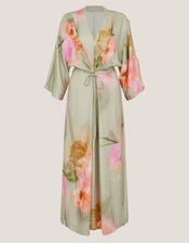 Jane Floral Print Midi Dress, Green (GREEN), large