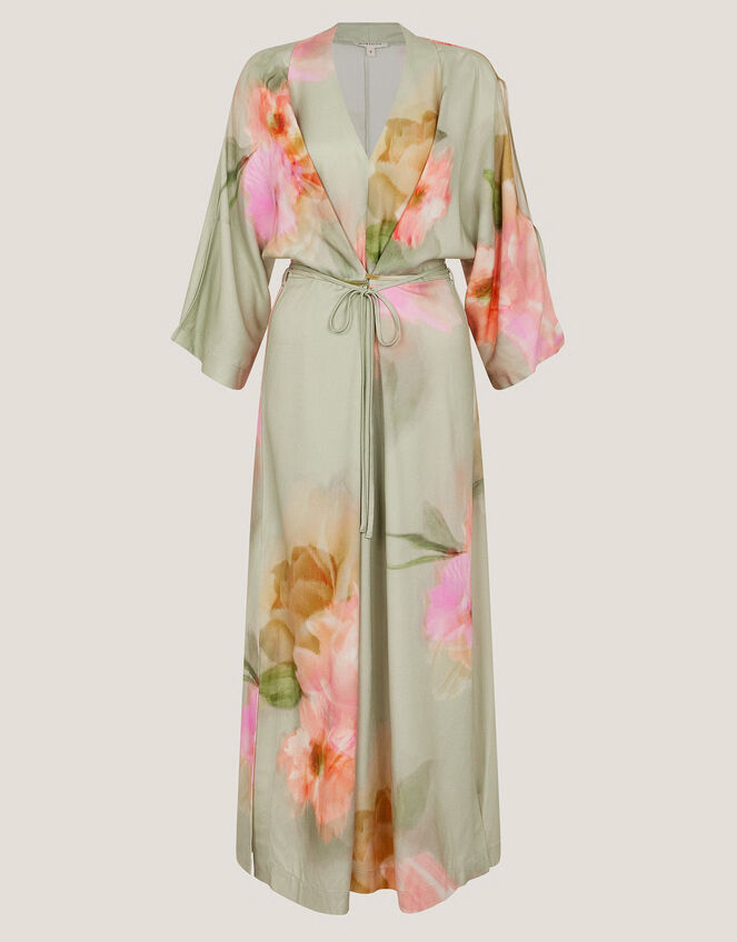 Jane Floral Print Midi Dress, Green (GREEN), large
