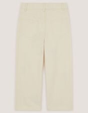 Sequin Floral Embroidered Wide Leg Jeans, Ivory (IVORY), large