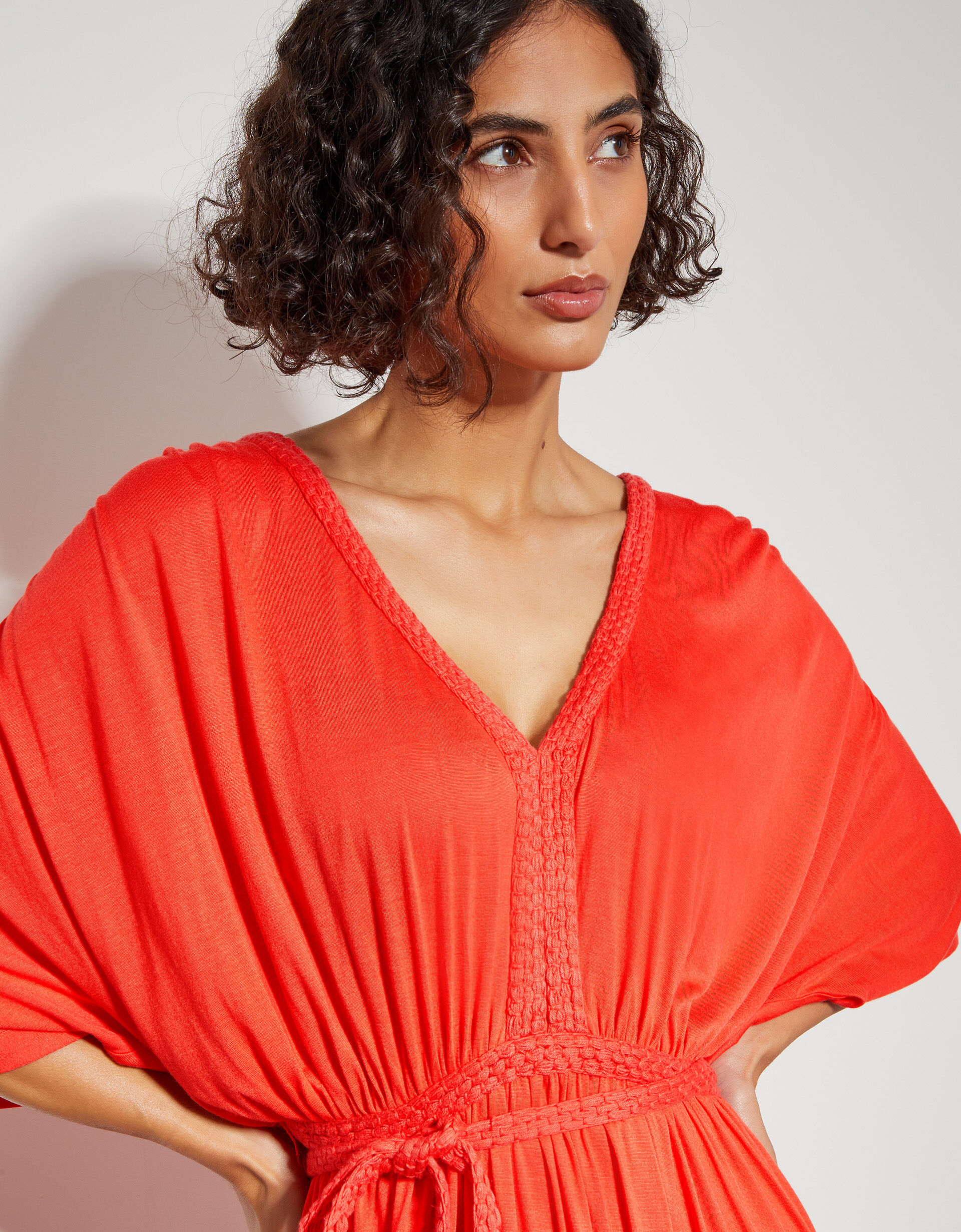 Orange jersey dress online
