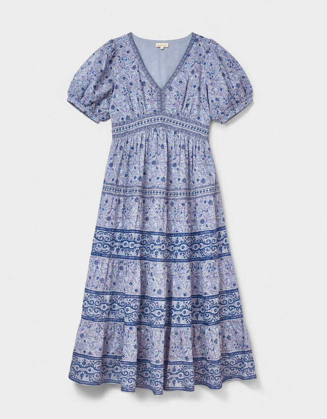 East Tiera Floral Tiered Maxi Dress, Blue (BLUE), large