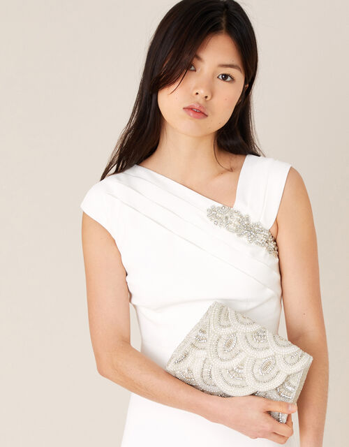 Embellished Scallop Bridal Bag, , large