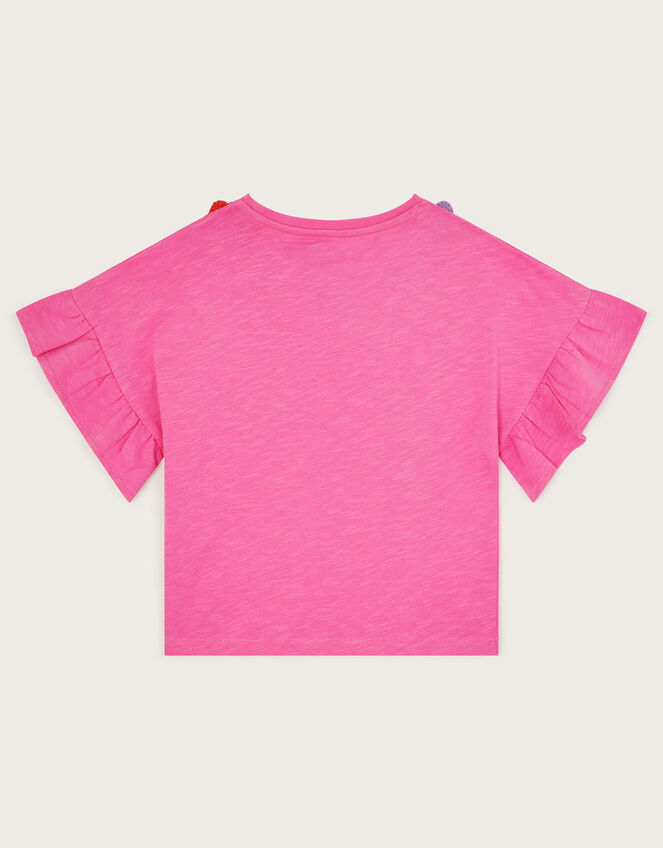 Crochet Flower Frilly T-Shirt, Pink (PINK), large