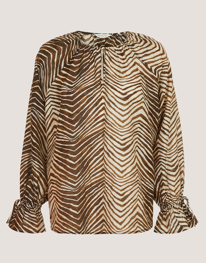Pippa Animal Print Blouse Green