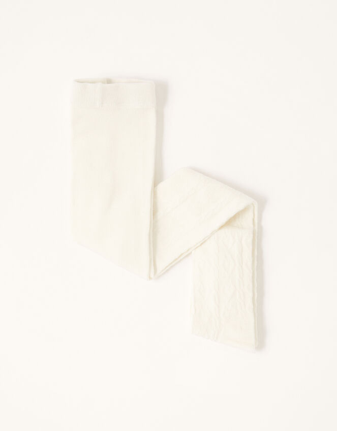Baby Cable Knit Tights, Ivory (IVORY), large