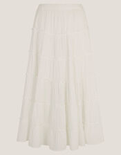 Ginny Tiered Maxi Skirt, Ivory (IVORY), large