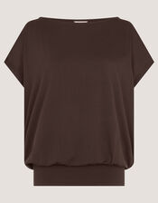 Dilly Jersey Top, Brown (CHOCOLATE), large