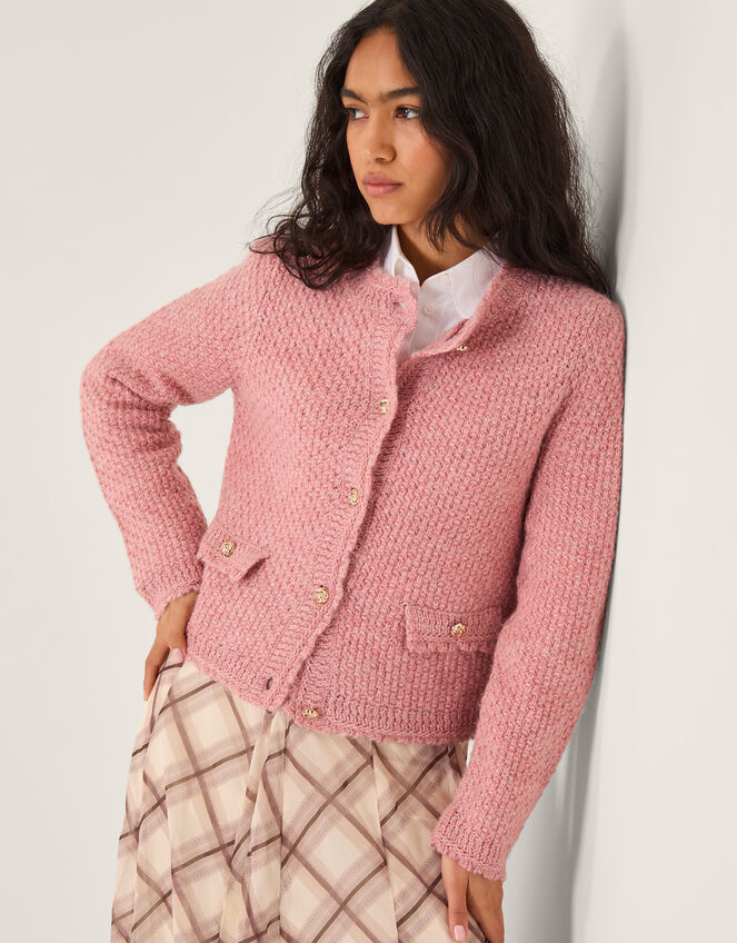 Suki Stitch Cardigan Pink
