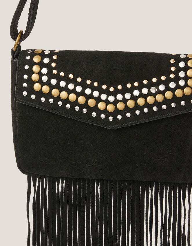 Zora Suede Fringe Crossbody Bag