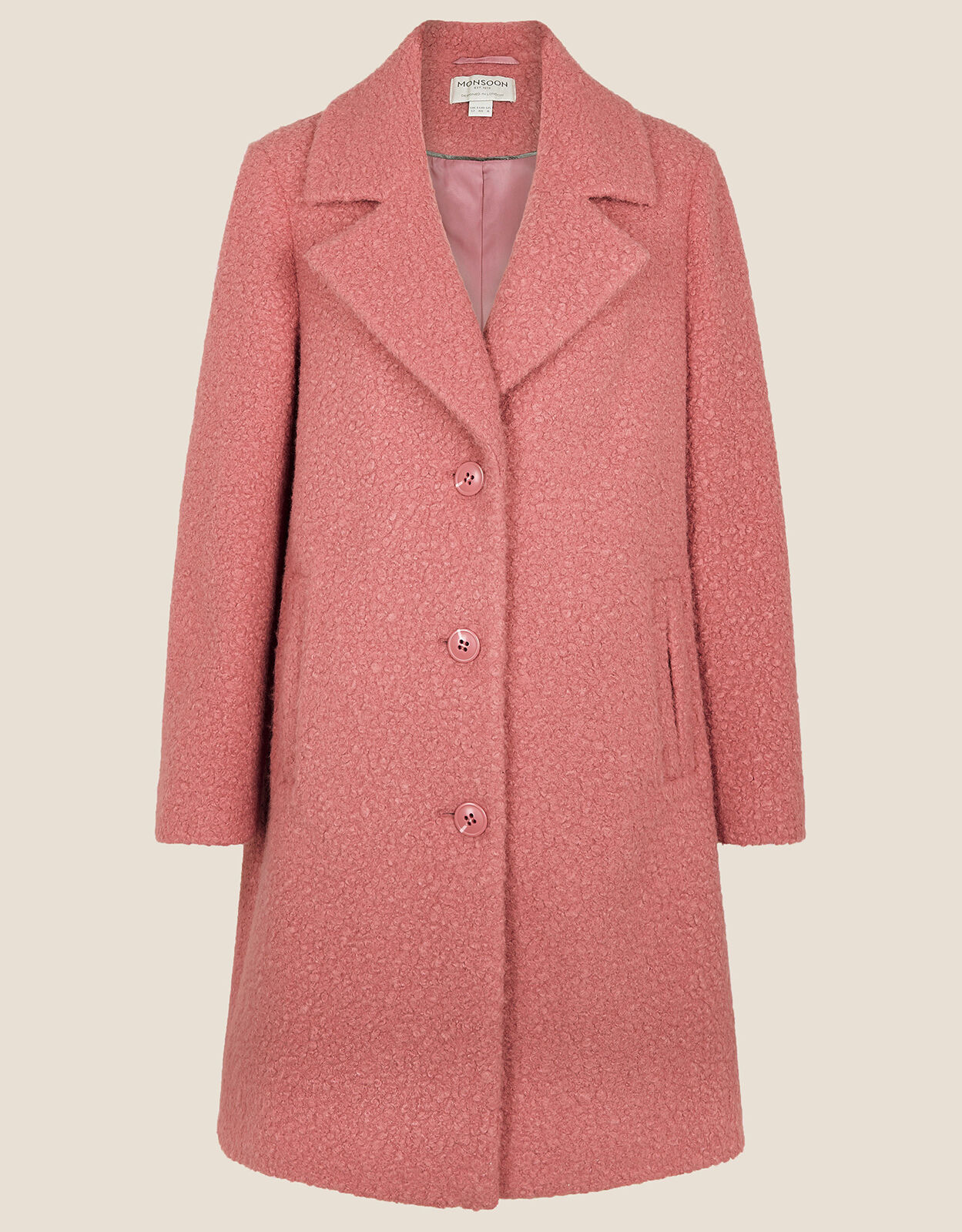 boucle coat pink