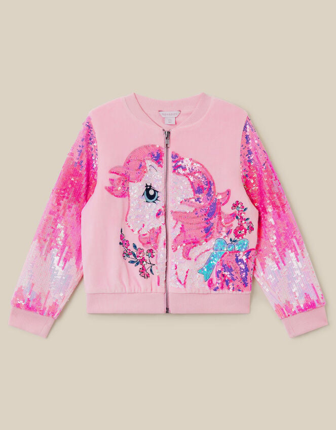 Monsoon x My Little Pony Sequin Bomber Jacket, Pink (PINK), large
