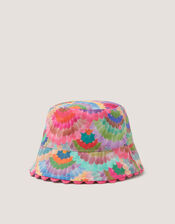 Rainbow Fan Print Bucket Hat, Multi (MULTI), large