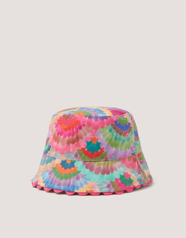 Rainbow Fan Print Bucket Hat, Multi (MULTI), large