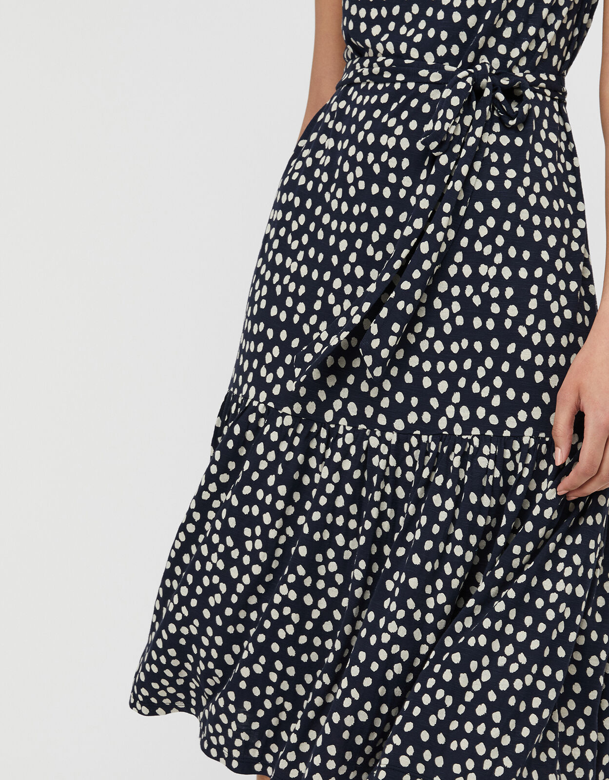 monsoon blue polka dot dress