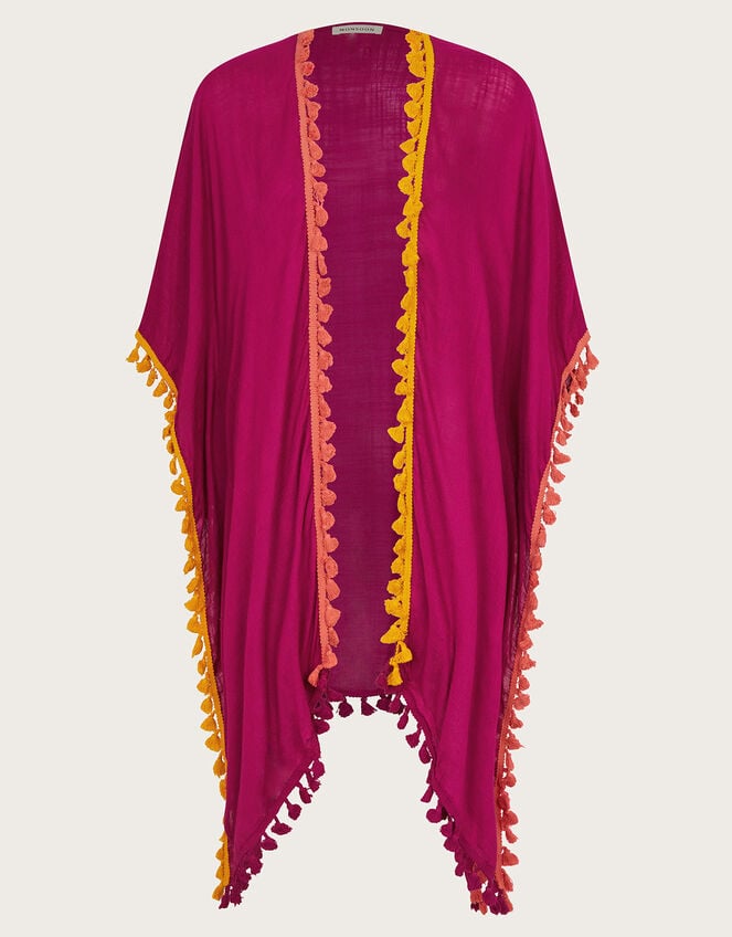 Contrast Tassel Beach Cover-Up, Pink (PINK), large