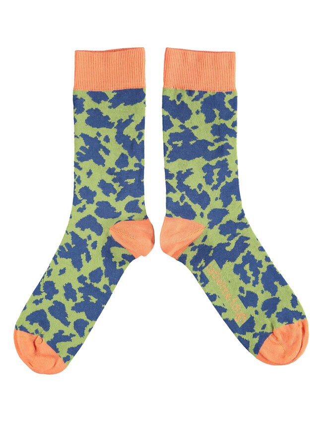 Catherine Tough Leopard Print Socks, , large