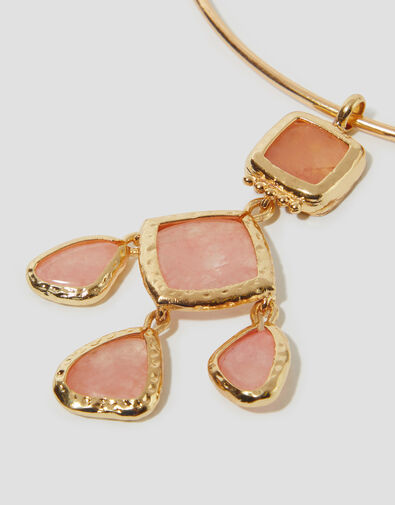 Quartz Pendant Choker Necklace, , large