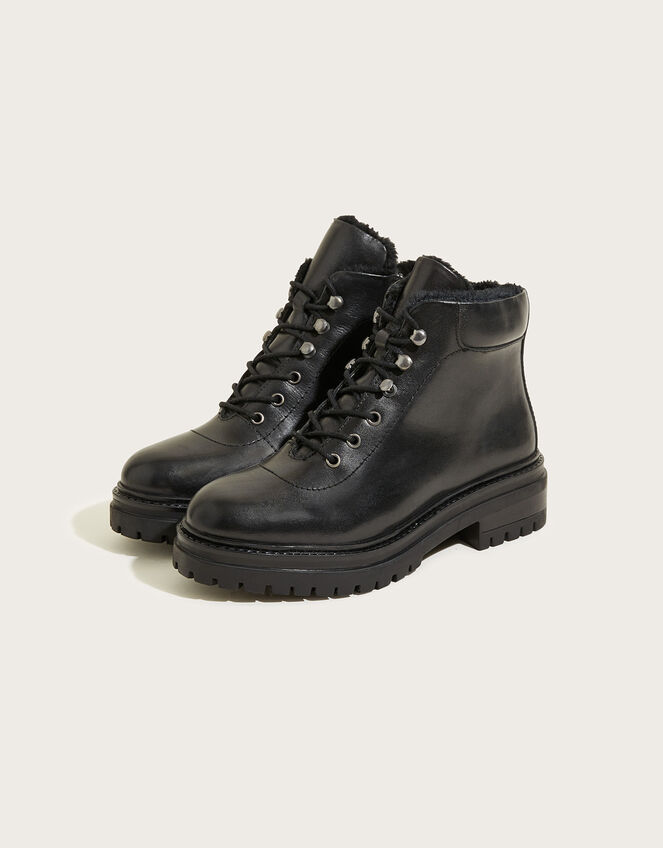 Leather Walking Boots Black | Women's Shoes | Monsoon UK.