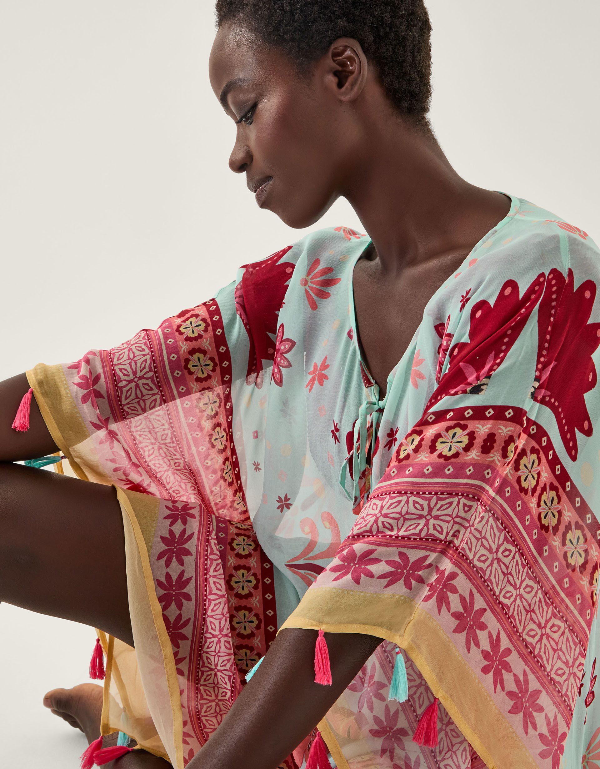Abbie Floral Mini Kaftan