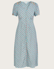 Emery Embellished Print Dress, Blue (TURQUOISE), large