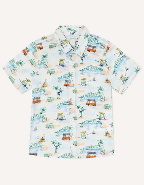 Campervan Short Sleeve Shirt, Ivory (IVORY), large