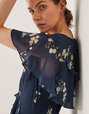 Celeste Floral Ruffle Maxi Dress, Blue (NAVY), large