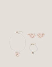 Rose Heart Hair Clips & Jewellery Set, , large