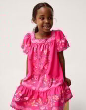 Ariella Sequin Floral Square Neck Dress, Pink (PINK), large