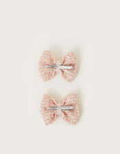 2-Pack Sequin Tweed Bow Hair Clips, , large