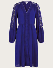 Hope Lace Trim Dress with LENZING™ ECOVERO™ , Blue (COBALT), large