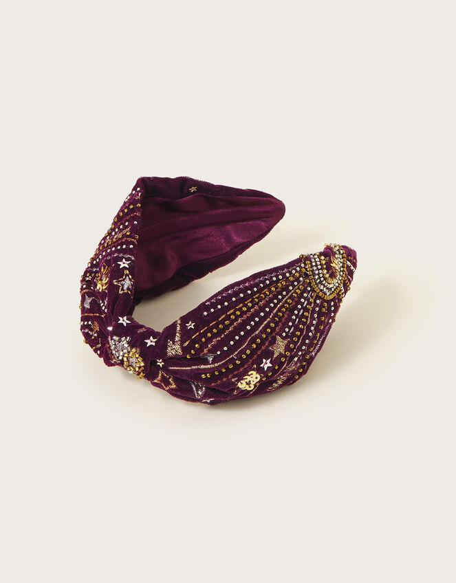 Starburst Fabric Headband , Purple (PURPLE), large