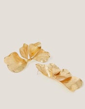 Textured Flower Drop Earrings, , large