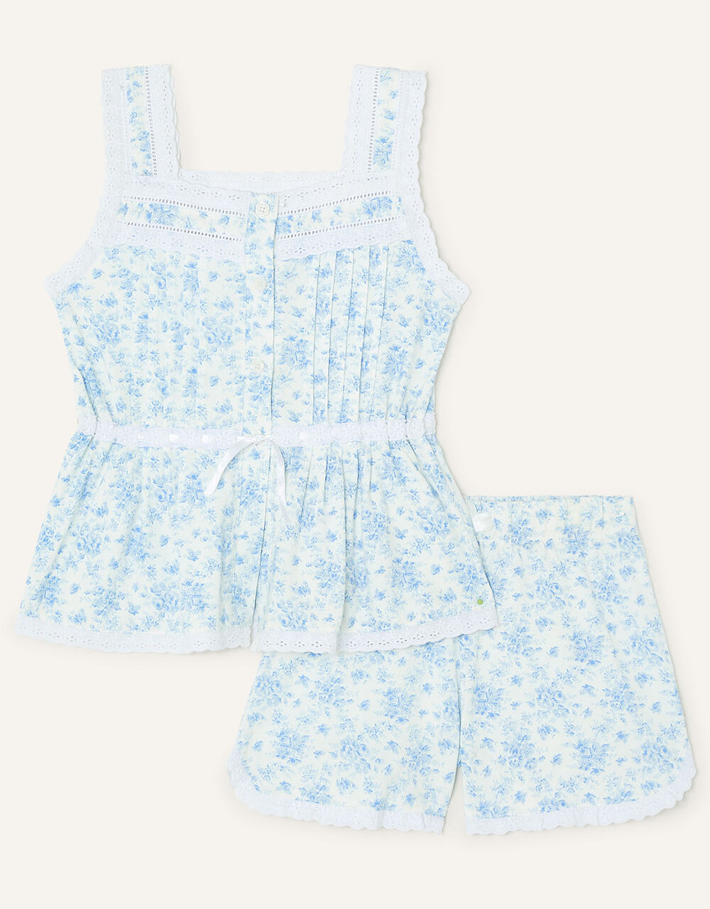 Children Girls 3-12yrs | Margo Floral Jersey Top and Shorts Set Blue - JN28802
