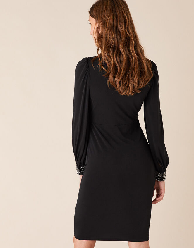 Ivie Embellished Slinky Jersey Dress, Black (BLACK), large