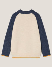 Bear Scene Knit Jumper, Camel (BEIGE), large
