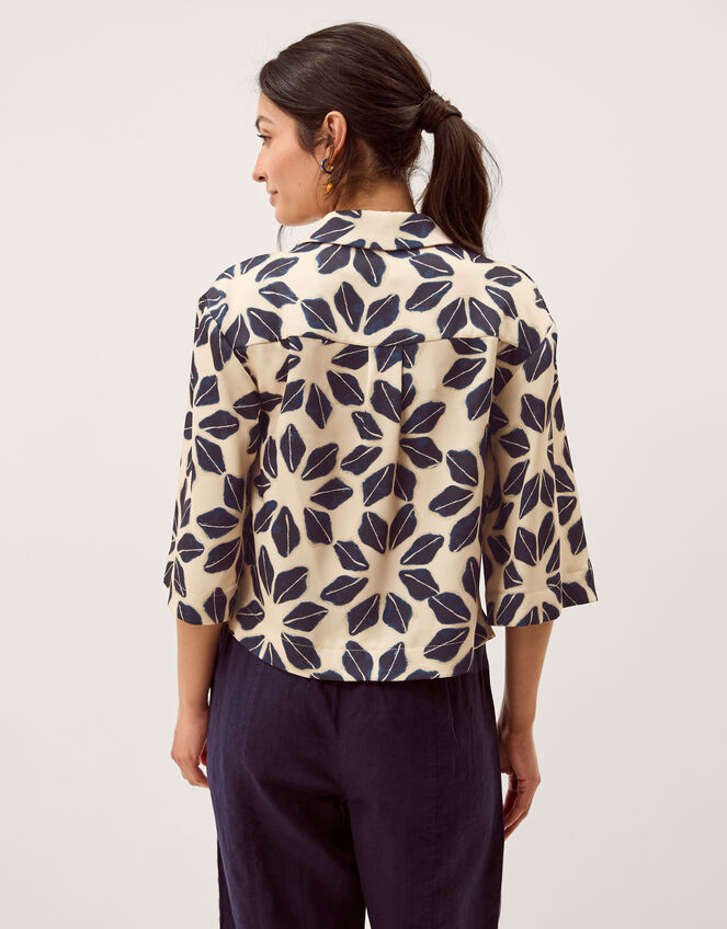 Ellison Floral Print Shirt Blue