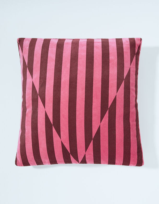 Velvet Stripe Cushion, , large