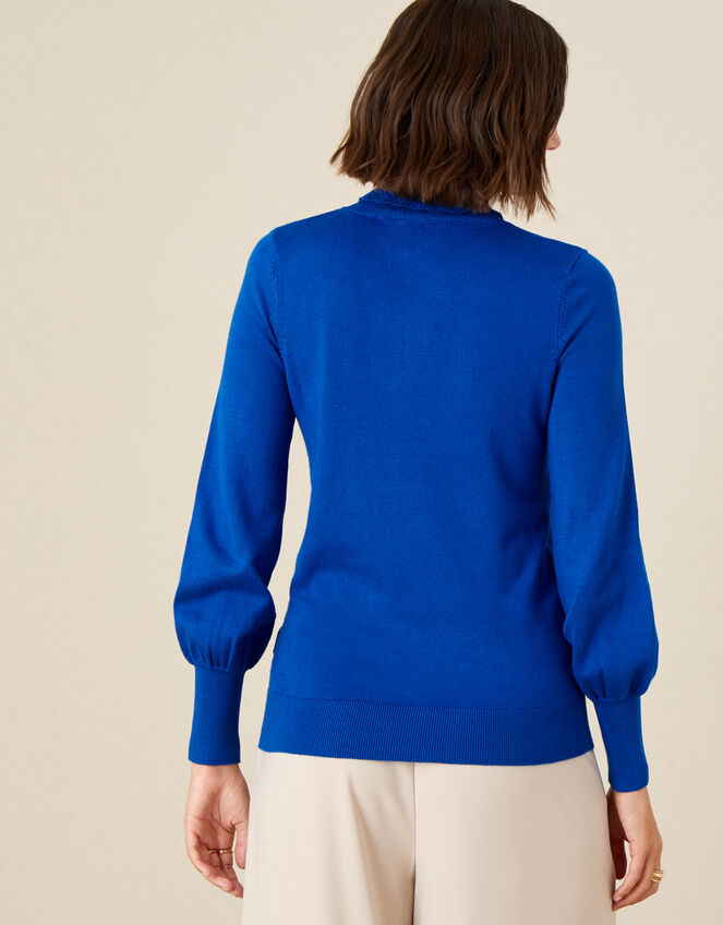 Studded High Neck Jumper, Blue (COBALT), large