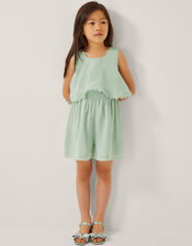 Leia Lace Trim Tier Playsuit, Green (SAGE), large
