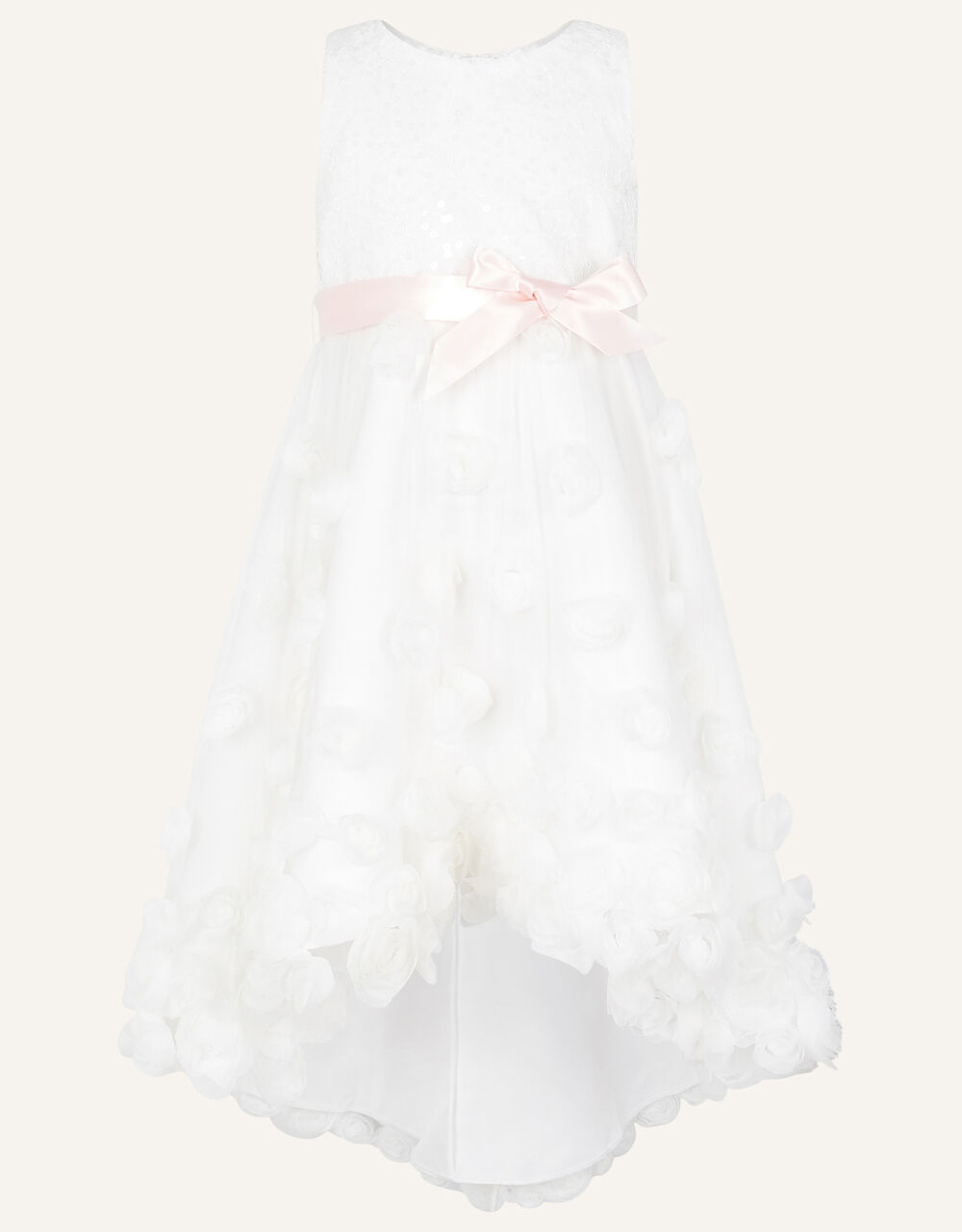 Children Girls 3-12yrs | Xanthe 3D Flower Dress Ivory - SB29701