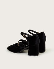 Ruth Velvet Mary Jane Heels, Black (BLACK), large
