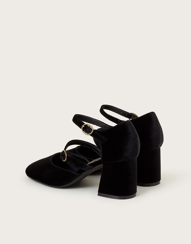 Ruth Velvet Mary Jane Heels, Black (BLACK), large