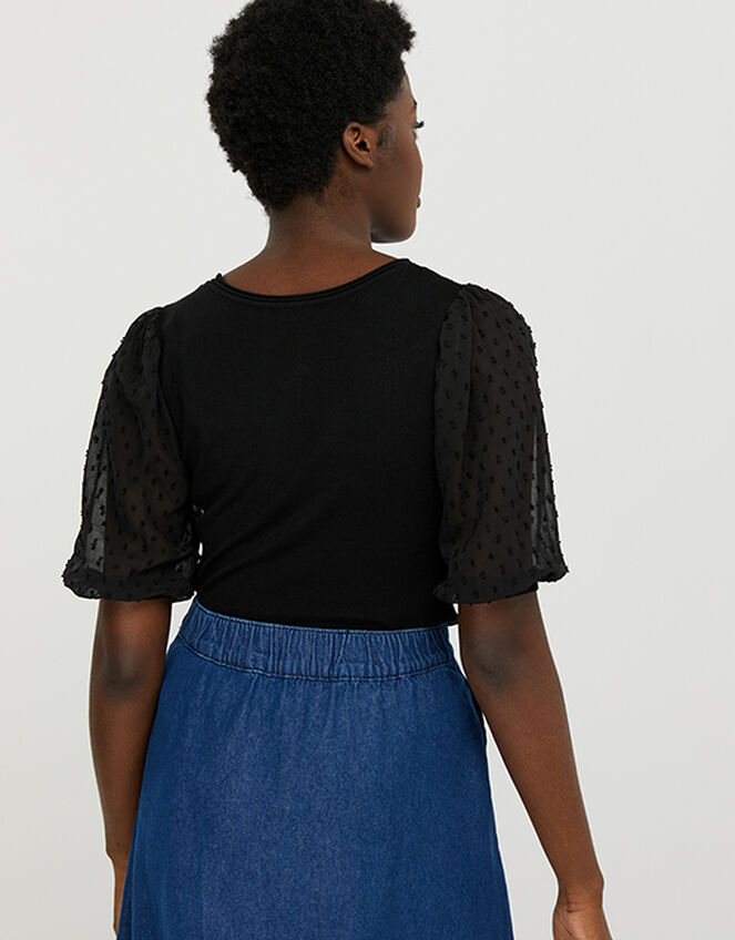 Melanie Puff Sleeve Jumper, Black (BLACK), large