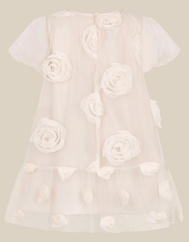 Baby Lily Rose Appliqu&eacute; Party Dress, White (WARM IVORY), large